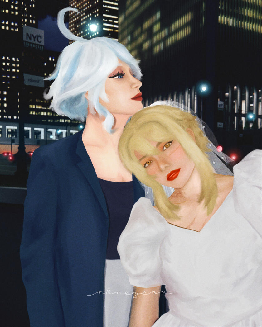 married (furina | lumine, genshin impact fanart)