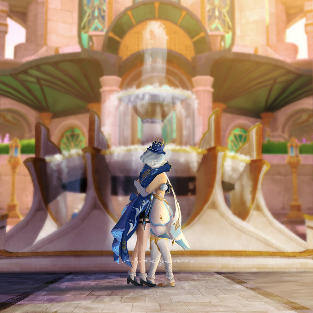 and i love her (furina | lumine, genshin impact fanart)